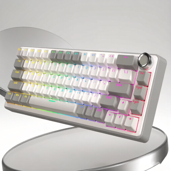 Tri-mode Gasket structure  RGB Backlit  Mechanical Keyboard 68-KEY